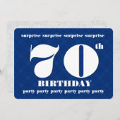 第70驚きの青および白い誕生会v005A 招待状 (正面/裏面)