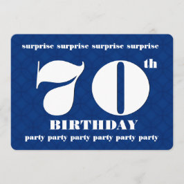 第70驚きの青および白い誕生会v005A 招待状