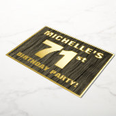 第71回バースデーパーティはっきりしたーフェイク:木目の模様 箔招待状 (回転した状態)