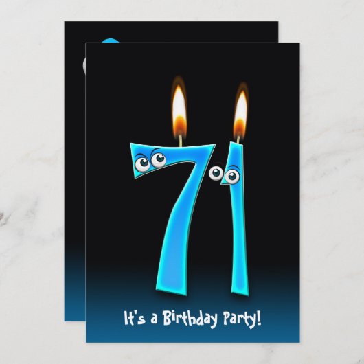 第71回バースデーパーティー招待状 招待状 (正面/裏面)