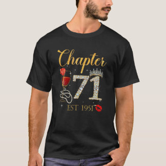 第71章EST 1951 71誕生日レッドローズW Tシャツ