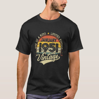 第71誕生日ギフト71歳1月生まれのレトロ Tシャツ