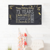 第71誕生日- 71年間の時間内のブラック&金ゴールド 横断幕 (インサイチュ)