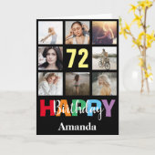 第72ハッピーバースデーフォトコラージュブモダンラック カード (黄色い花)