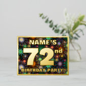 第72回バースデーはっきりしたタパーティーカラフル, Fireworks Look 箔招待状ポストカード (立ち正面)