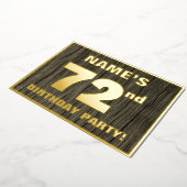 第72回バースデーパーティーはっきりした:,木目フェイク模様 箔招待状 (回転した状態)