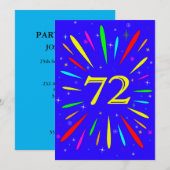 第72回バースデーパーティーへの招待の爆発 招待状 (正面/裏面)