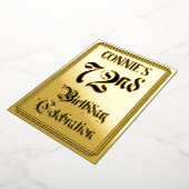 第72回バースデーパーティー – エレガント脚本+名前をカスタムする 箔招待状 (回転した状態)