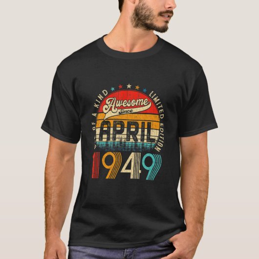 第72回誕生日装飾1949年4月男性女性72 Tシャツ (正面)