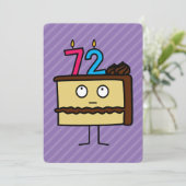 第72蝋燭が付いているお誕生日ケーキ 招待状 (スタンド正面)