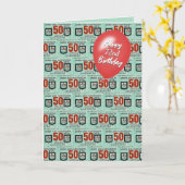 第72誕生日旧ファッションド緑スタンプ カード (黄色い花)