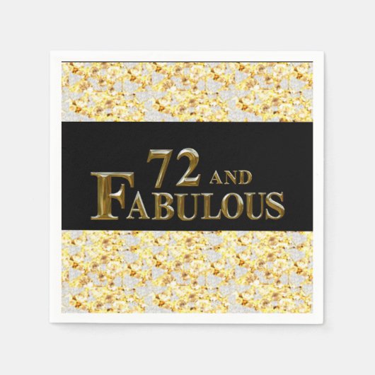 第72誕生日 スタンダードカクテルナプキン (正面)