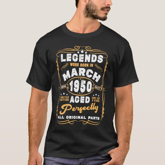 第73回誕生日デコレーションレジェンド生まれがマルクに入った Tシャツ (正面)