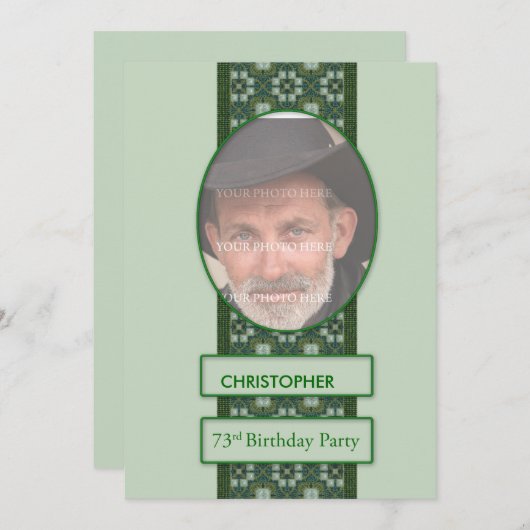 第73回誕生日パーティーの招待写真を追加する 招待状 (正面/裏面)