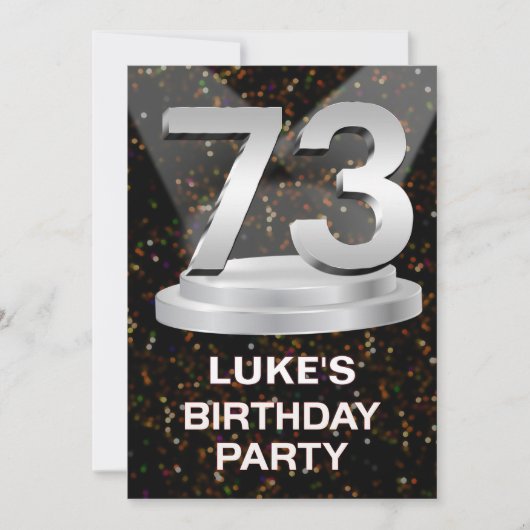 第73回誕生日パーティーへの招待の追加の名前 招待状 (正面)