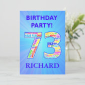 第73回誕生日パーティーへの招待の追加の名前 招待状 (スタンド正面)