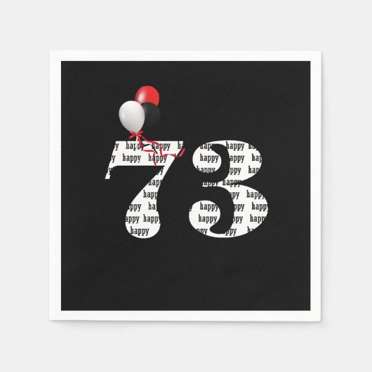 第73回誕生日パーティー風船 スタンダードカクテルナプキン (正面)