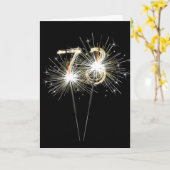 第73誕生日スパークラーズオンブラックカード カード (黄色い花)