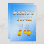 第74回バースデーパーティーへのビール招待 招待状 (正面/裏面)