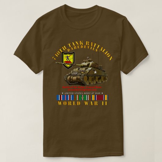 第740戦車大隊と戦車WWII EU SVC Tシャツ (デザイン正面)
