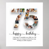 第75パーソナライズされた誕生日コラージュのポスター ポスター (正面)