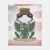第75レンジャー連隊の退役軍人 フリースブランケット (正面)