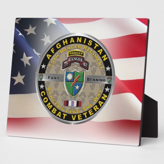 第75レンジャー連隊アフガニスタン退役軍人 フォトプラーク (側面)