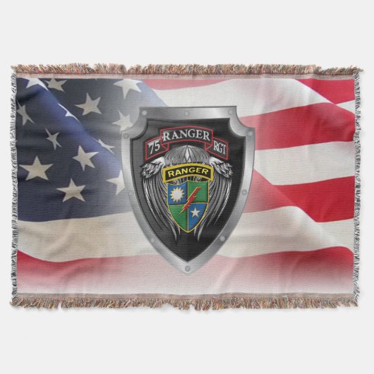 第75レンジャー連隊シカスタマイズールド スローブランケット (正面)