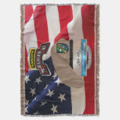 第75レンジャー連隊戦闘退役軍人 スローブランケット (正面縦)