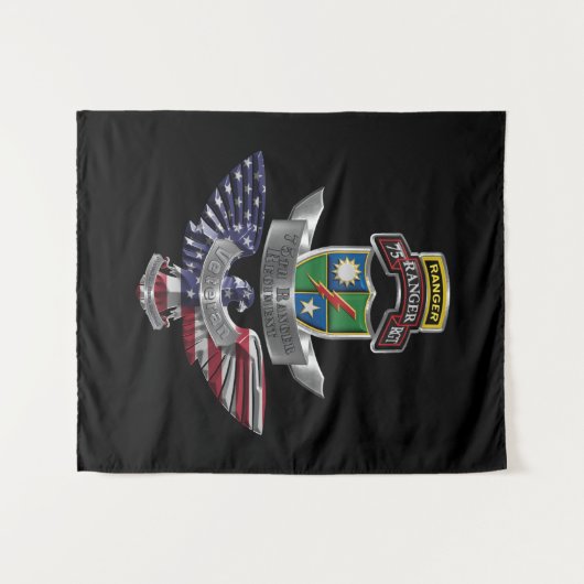 第75レンジャー連隊退役軍人 タペストリー (正面(横))