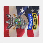 第75レンジャー連隊 フリースブランケット (正面(横))