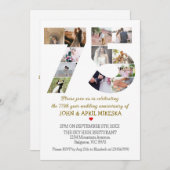 第75回カスタム結婚写真記念日 招待状 (正面/裏面)