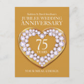 第75回ジュビリー結婚ズ・アニバーサリーの食事の選択 エンクロージャーカード (正面)