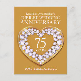 第75回ジュビリー結婚ズ・アニバーサリーの食事の選択 エンクロージャーカード