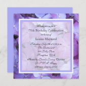 第75回バースデーパーティー招待紫紫紫陽花 招待状 (正面/裏面)