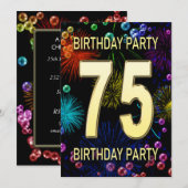 第75回バースデーパーティー招待花火大会 招待状 (正面/裏面)