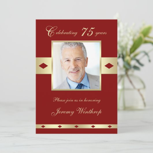 第75回生誕祭パーティー招待状ブルゴーニュ75 招待状 (スタンド正面)