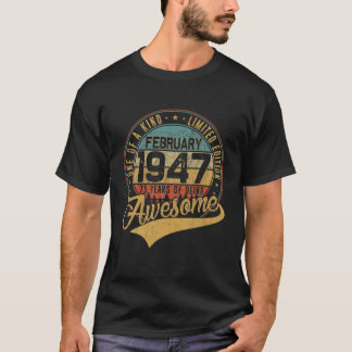 第75回誕生日ギフトレトロ1947年2月75年旧暦 Tシャツ