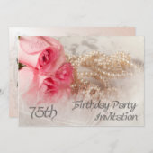 第75回誕生日パーティーの招待状 招待状 (正面/裏面)