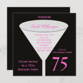 第75回誕生日パーティー招待状75thトースト 招待状 (正面/裏面)