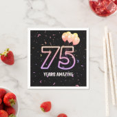 第75回誕生日パーティー風船と紙吹雪 スタンダードカクテルナプキン (インサイチュ)