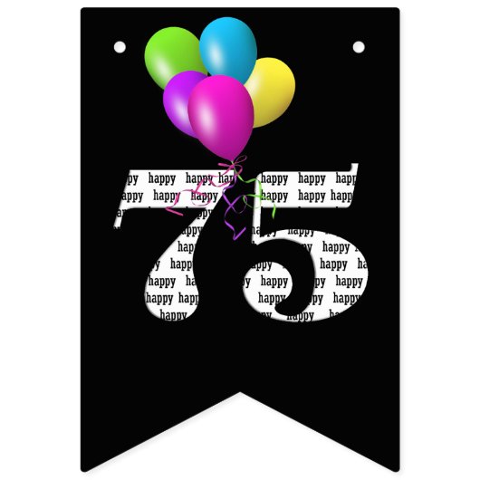 第75回誕生日パーティー風船 バンティングフラッグ (第3の旗)