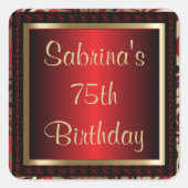 第75回誕生日パーティー | DIY文字 スクエアシール (正面)