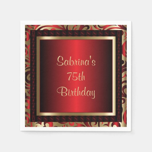 第75回誕生日パーティー | DIY文字 スタンダードカクテルナプキン (正面)