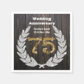 第75回金ゴールドローレル結婚ズ記念日昼寝 スタンダードカクテルナプキン (正面)