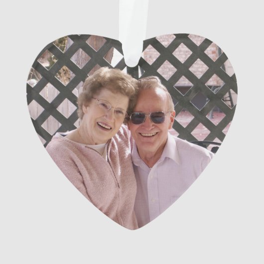 第75結婚記念日のダイヤモンドの写真の記念品 オーナメント (裏面)