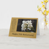 第75記念日、花柄、愛についての聖書の詩 カード (黄色い花)