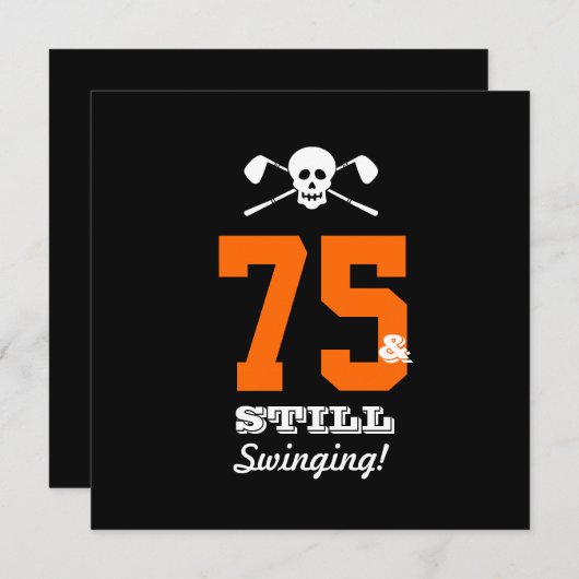 第75誕生会のゴルフ-まだ振れます! 招待状 (正面/裏面)