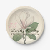 第75誕生会のヴィンテージのマグノリアの紙皿 ペーパープレート (正面)