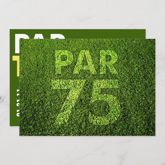 第75誕生会をゴルフをして下さい 招待状 (正面/裏面)